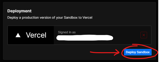 Click the button titled "Deploy Sandbox"